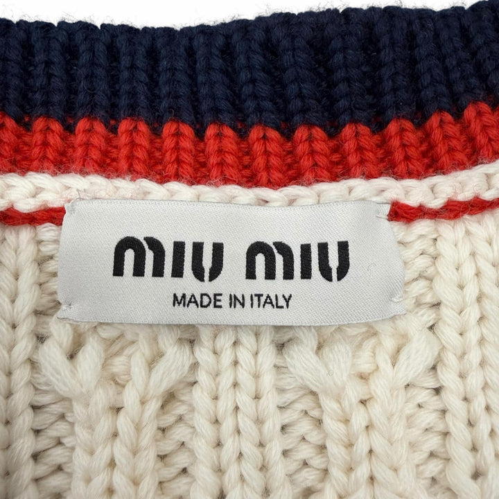 Excellent Miu Miu cardigan Ivory wool Women 36 MMF665