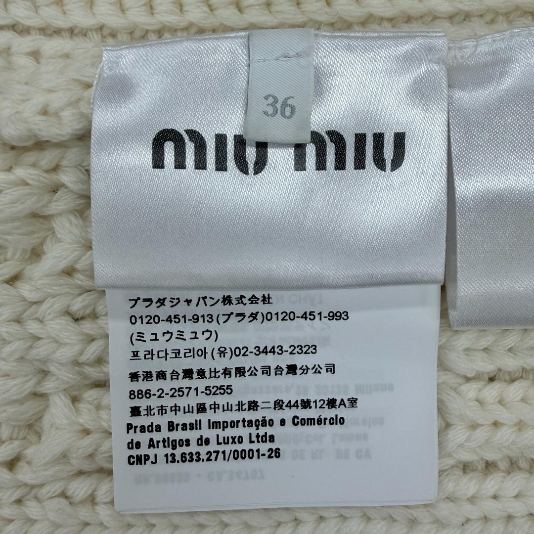 Excellent Miu Miu cardigan Ivory wool Women 36 MMF665