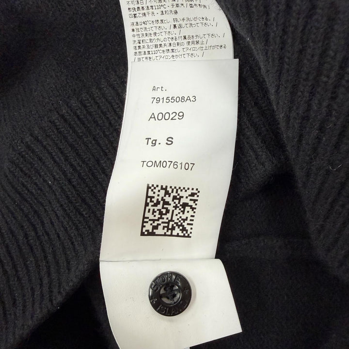 Excellent STONE ISLAND sweater black wool mens S 7915508A3