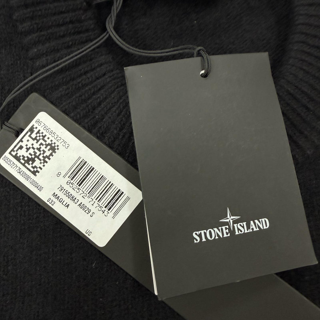 Excellent STONE ISLAND sweater black wool mens S 7915508A3