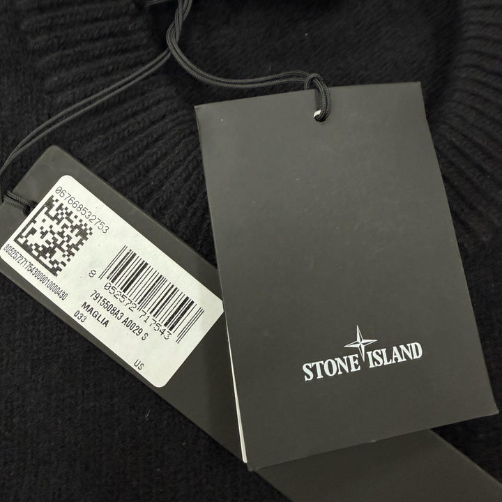 Excellent STONE ISLAND sweater black wool mens S 7915508A3
