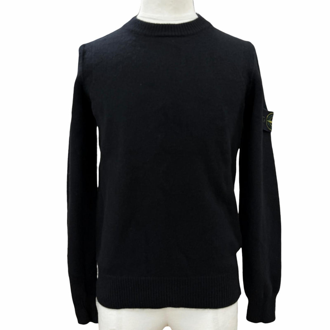 Excellent STONE ISLAND sweater black wool mens S 7915508A3