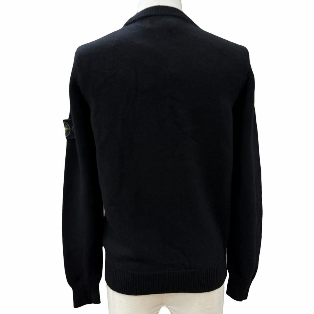 Excellent STONE ISLAND sweater black wool mens S 7915508A3