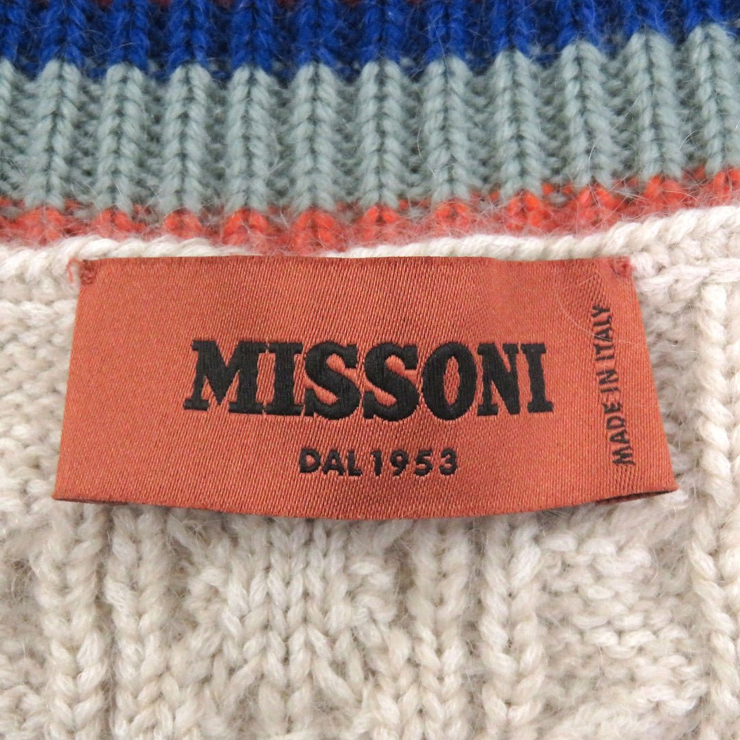 Great Missoni cardigan Cable knitting multicolor cotton mens 44