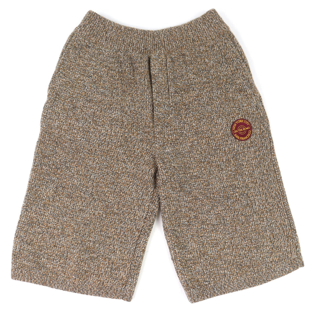 Excellent DIOR Shorts Designer patch knit Brown cashmere mens S 293M131AT363