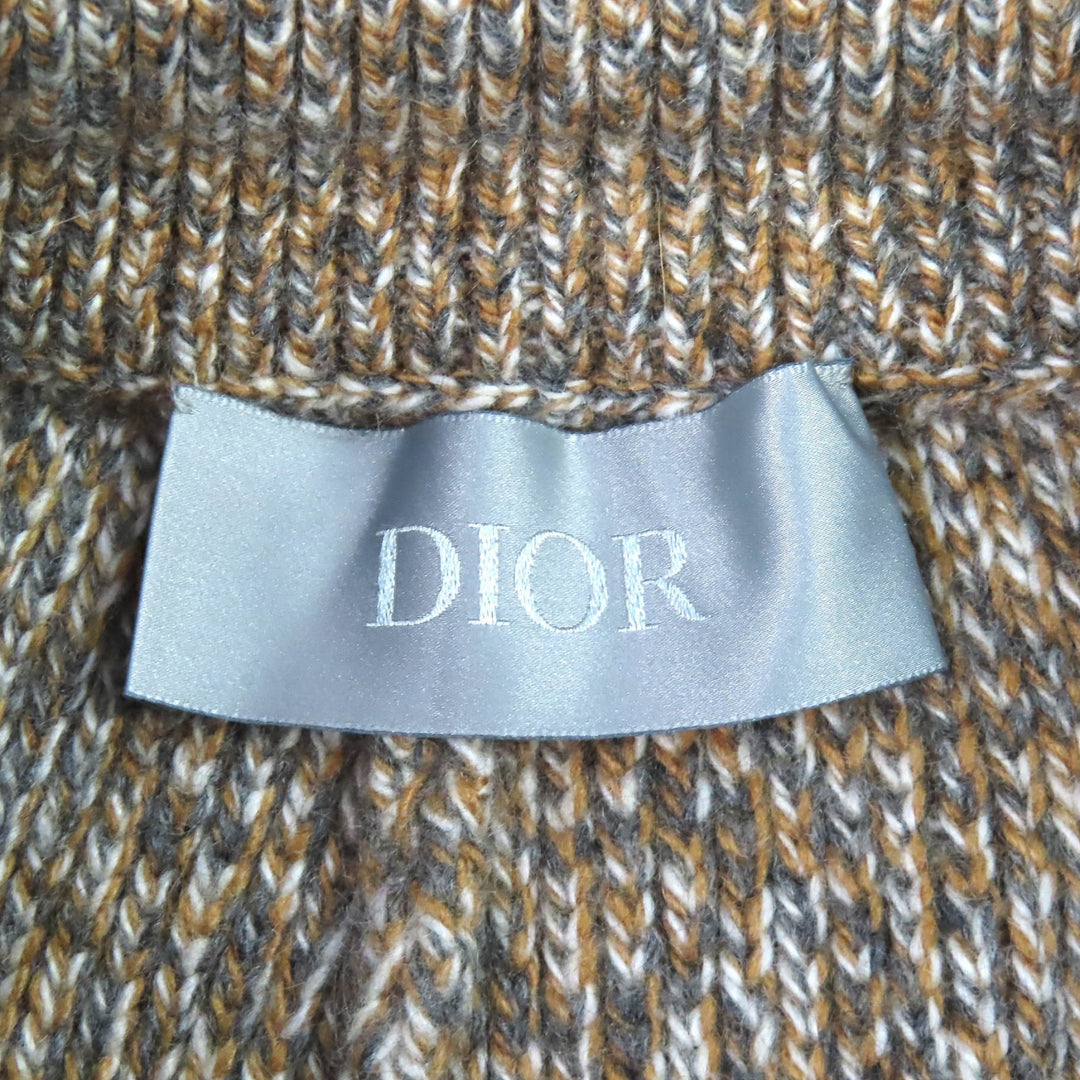 Excellent DIOR Shorts Designer patch knit Brown cashmere mens S 293M131AT363