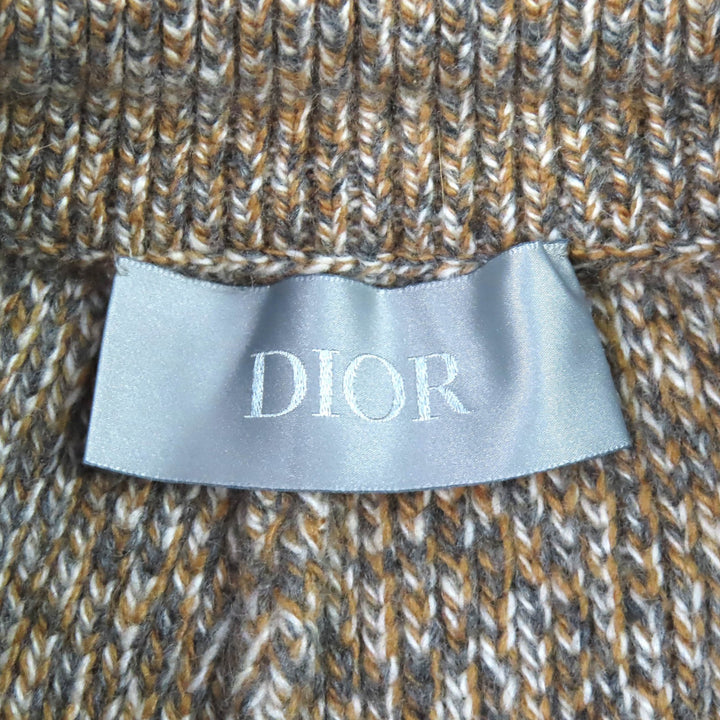 Excellent DIOR Shorts Designer patch knit Brown cashmere mens S 293M131AT363