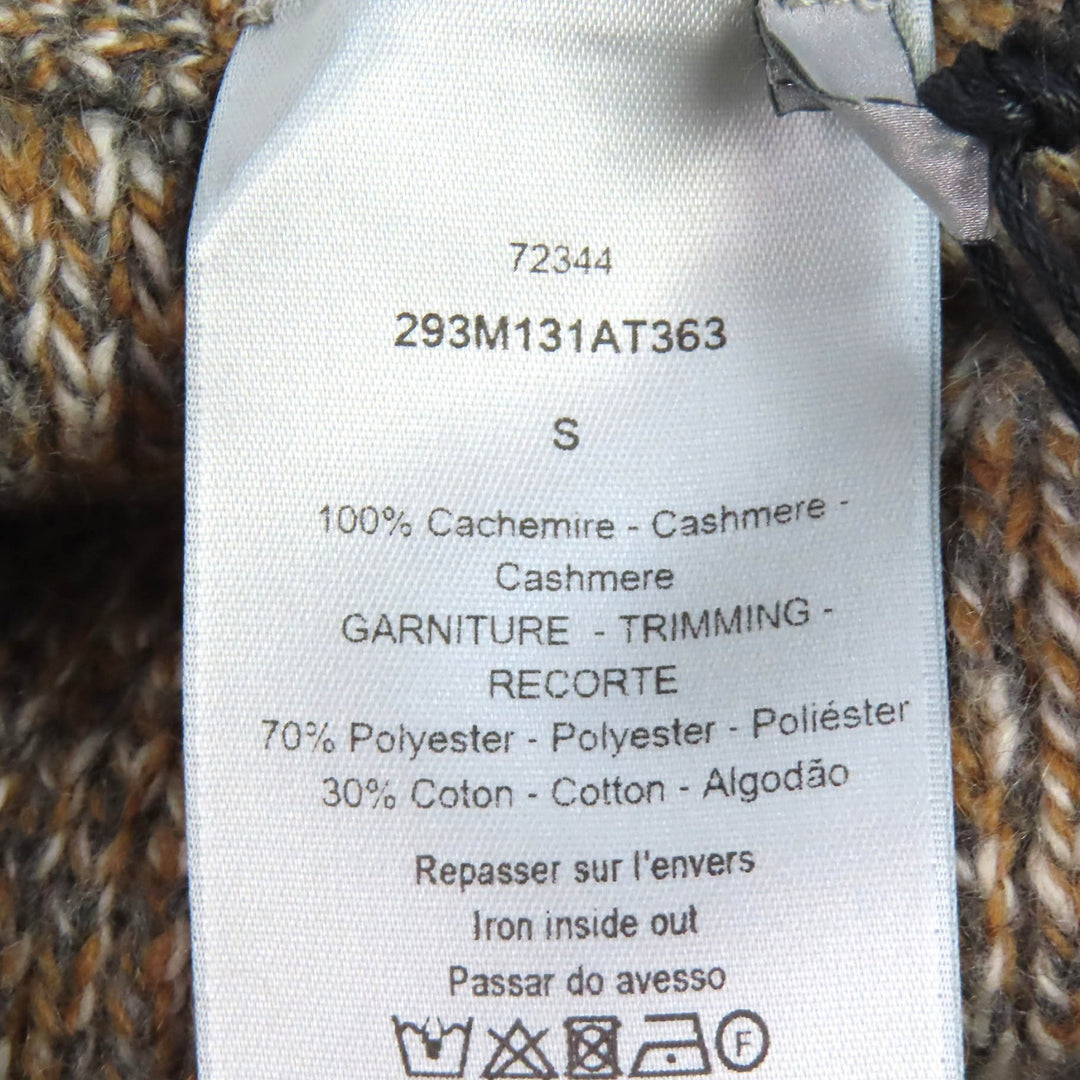 Excellent DIOR Shorts Designer patch knit Brown cashmere mens S 293M131AT363