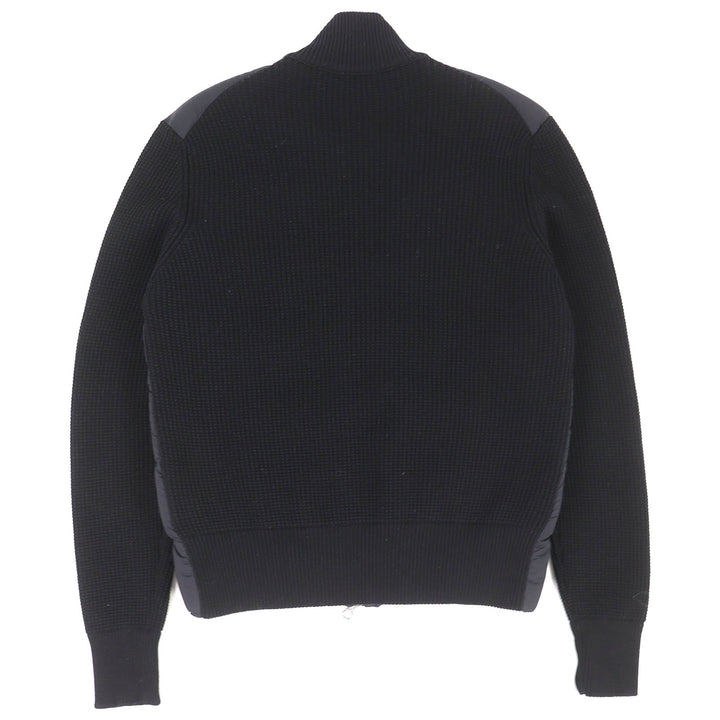 Excellent MONCLER Down jacket CARDIGAN TRICOT Front logo knit panel zip-up black