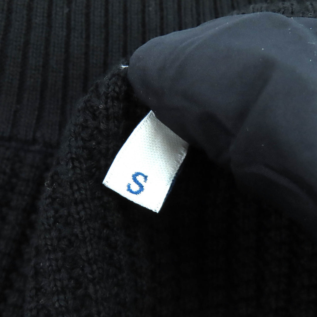 Excellent MONCLER Down jacket CARDIGAN TRICOT Front logo knit panel zip-up black