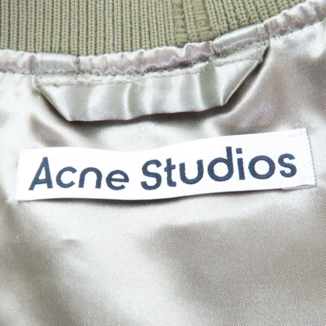 Excellent ACNE STUDIOS Jacket LOGO PATCH BOMBER JACKET khaki 38 FN-WN-OUTW000846