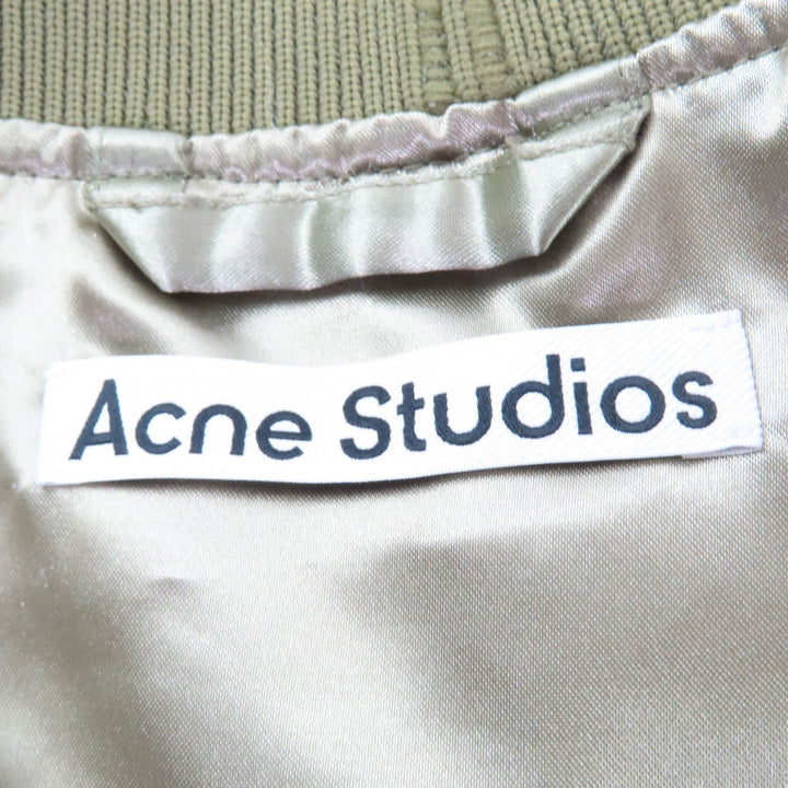 Excellent ACNE STUDIOS Jacket LOGO PATCH BOMBER JACKET khaki 38 FN-WN-OUTW000846