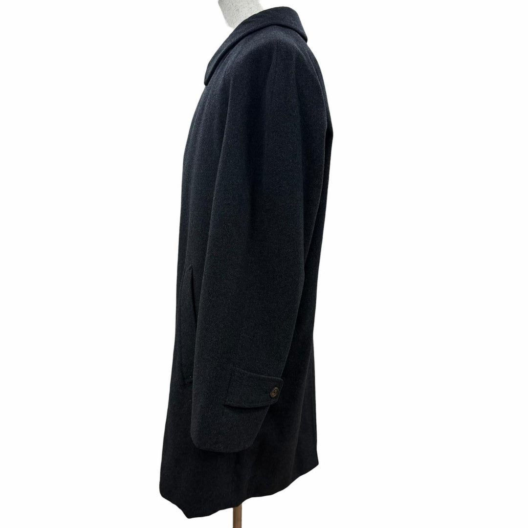Excellent Aquascutum coat fly front Charcoal gray cashmere mens M