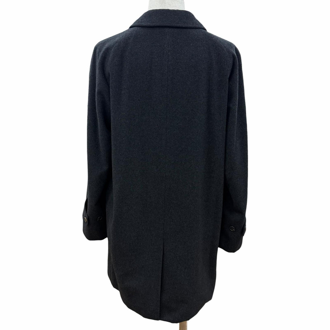 Excellent Aquascutum coat fly front Charcoal gray cashmere mens M
