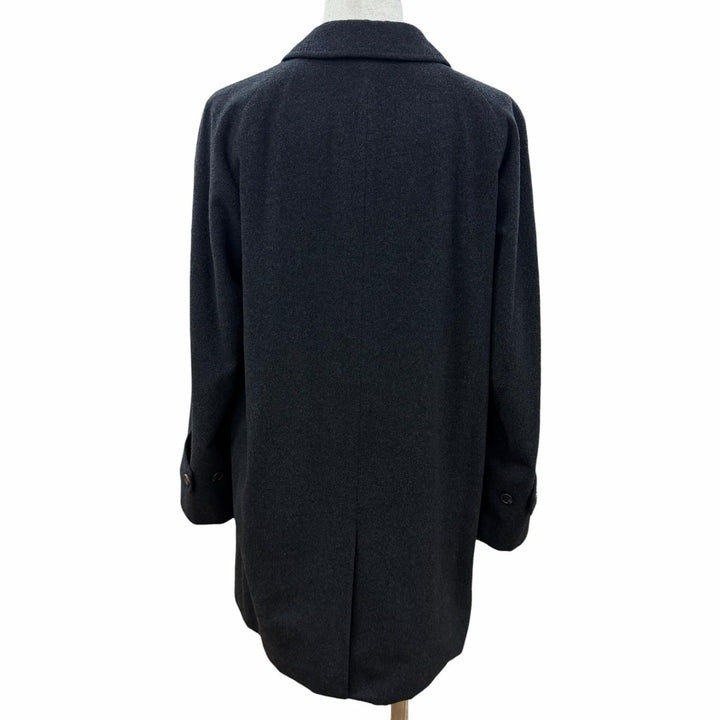 Excellent Aquascutum coat fly front Charcoal gray cashmere mens M