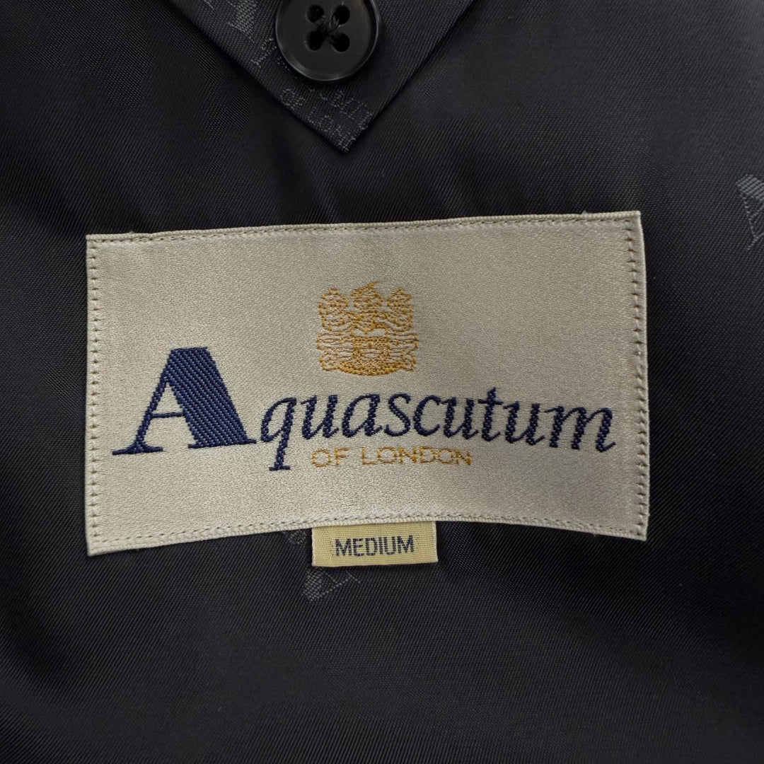 Excellent Aquascutum coat fly front Charcoal gray cashmere mens M