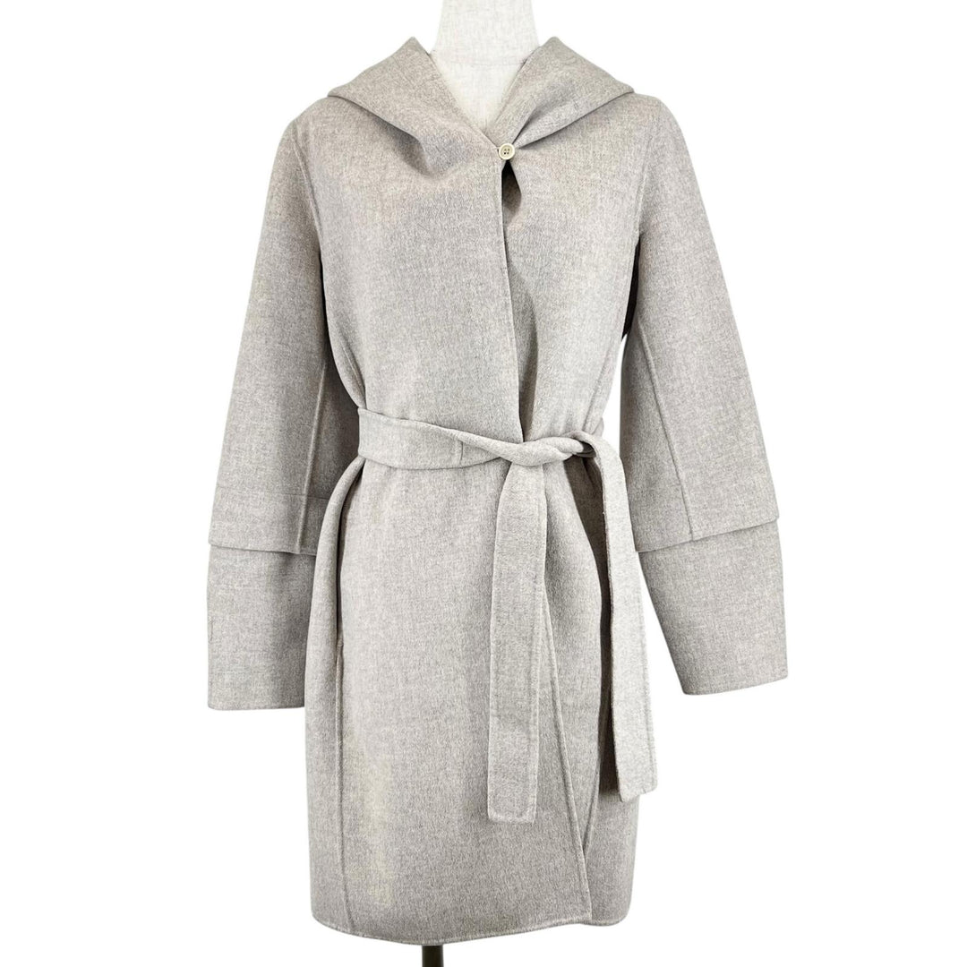 Excellent S MaxMara DESIGN FOR EASY LIVING coat Belted Wrap beige wool Women 36