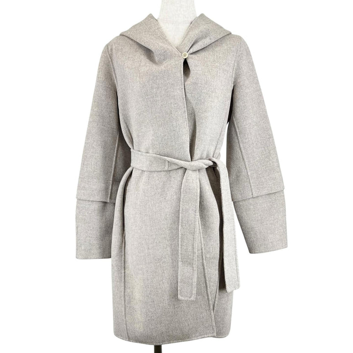 Excellent S MaxMara DESIGN FOR EASY LIVING coat Belted Wrap beige wool Women 36