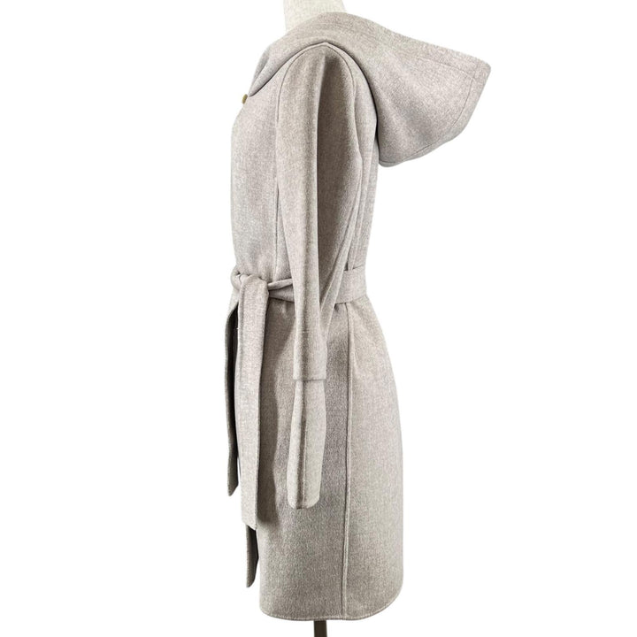 Excellent S MaxMara DESIGN FOR EASY LIVING coat Belted Wrap beige wool Women 36