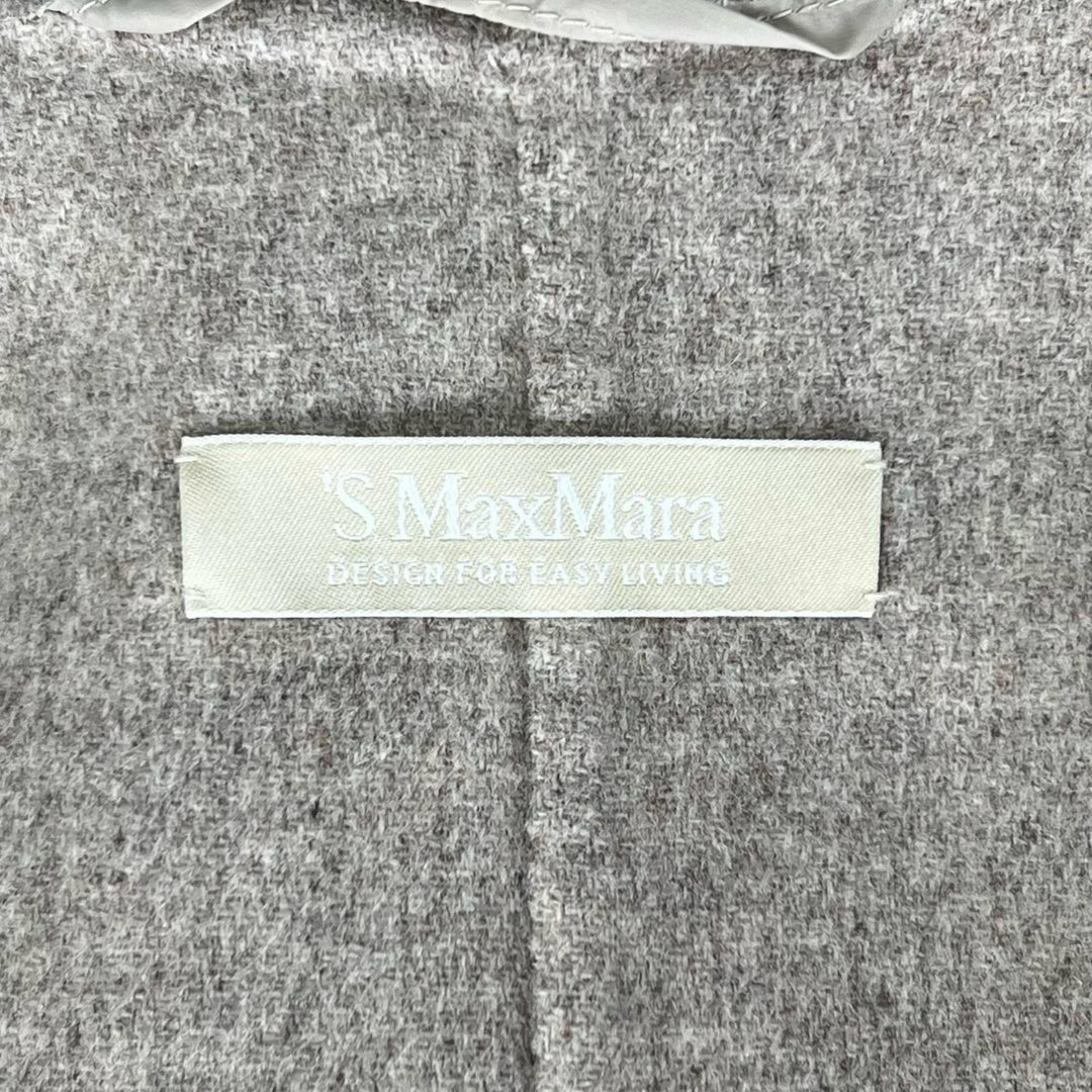 Excellent S MaxMara DESIGN FOR EASY LIVING coat Belted Wrap beige wool Women 36