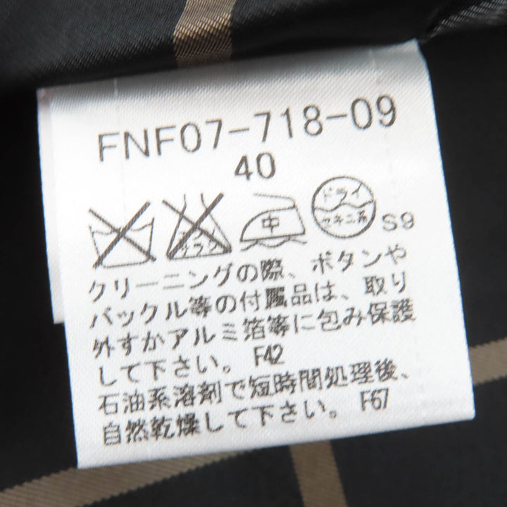 Excellent BURBERRY BLUE LABEL coat Check Pattern Lining Logo Button 40
