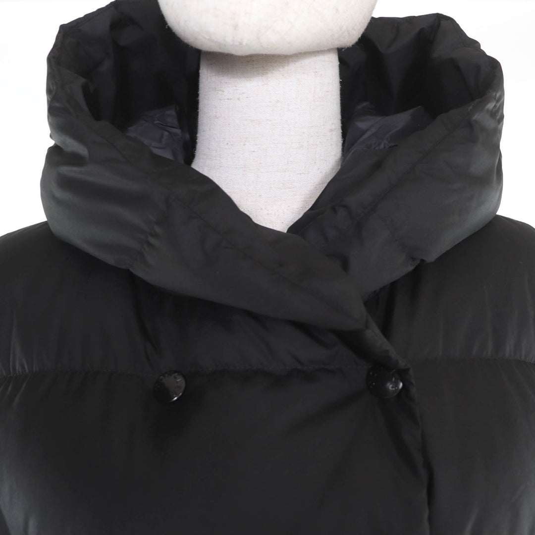 Great MONCLER down coat AUBIGNY Logo patch and hood black polyester Women 0
