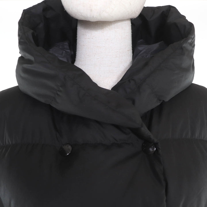 Great MONCLER down coat AUBIGNY Logo patch and hood black polyester Women 0