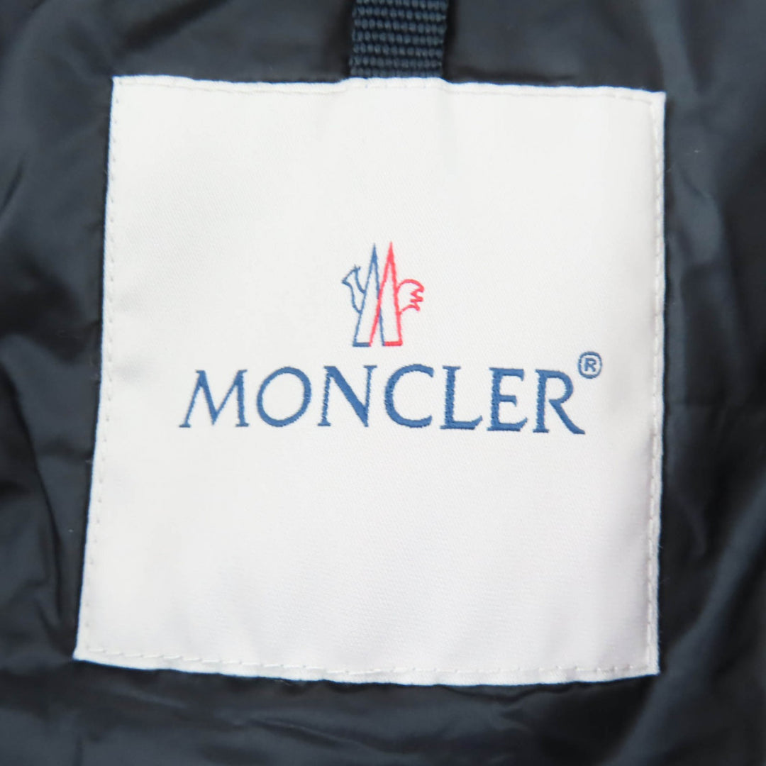 Great MONCLER down coat AUBIGNY Logo patch and hood black polyester Women 0