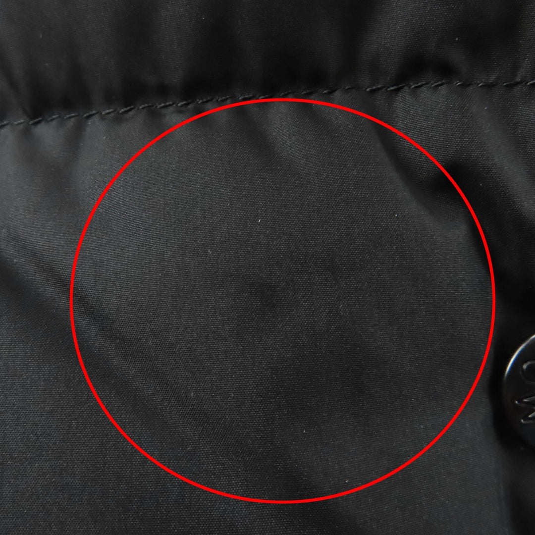 Great MONCLER down coat AUBIGNY Logo patch and hood black polyester Women 0