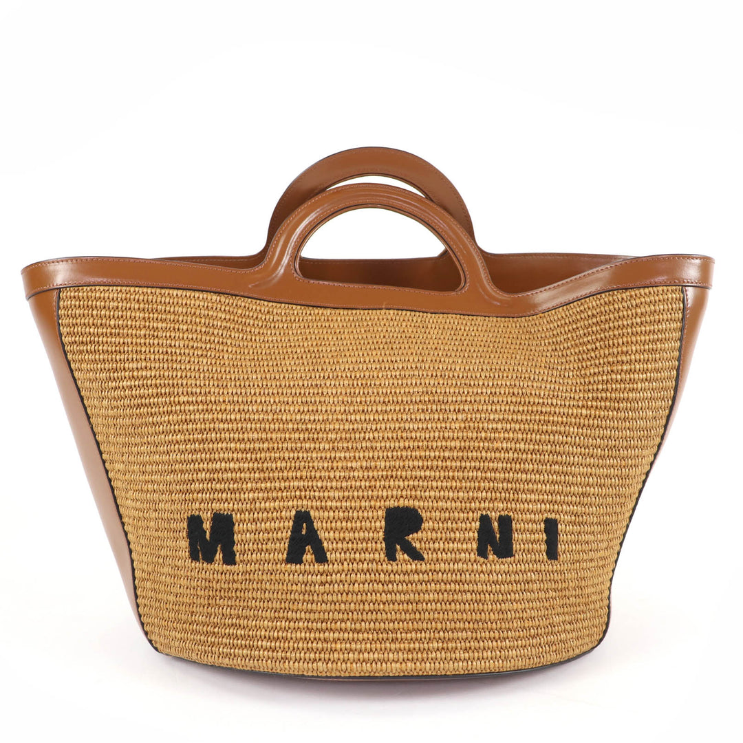 Excellent MARNI Handbag Tropicália Summer Basket bag Brown Women BMMP0069Q0