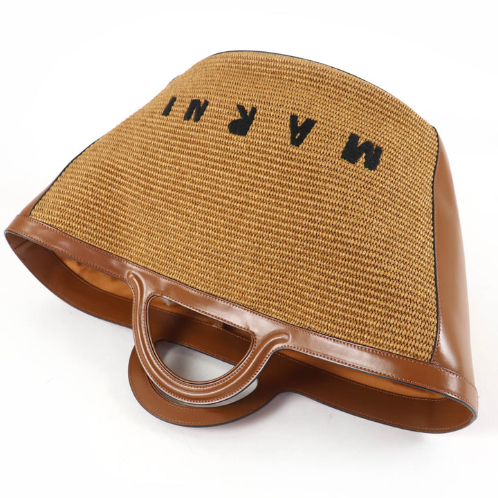 Excellent MARNI Handbag Tropicália Summer Basket bag Brown Women BMMP0069Q0
