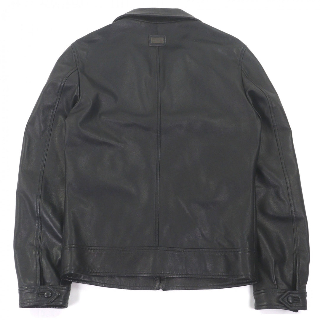 Excellent DOLCE&GABBANA leather jacket Black tag black lambskin