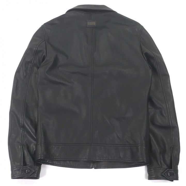 Excellent DOLCE&GABBANA leather jacket Black tag black lambskin