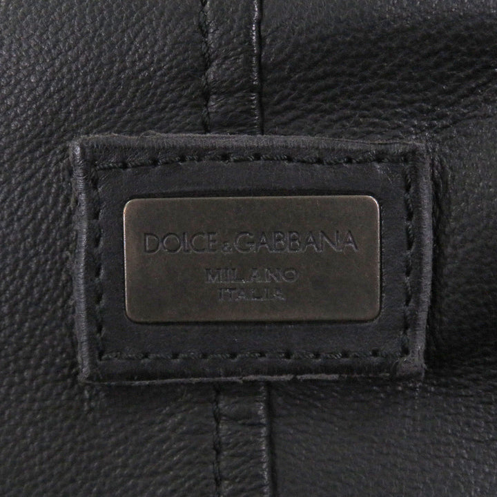 Excellent DOLCE&GABBANA leather jacket Black tag black lambskin