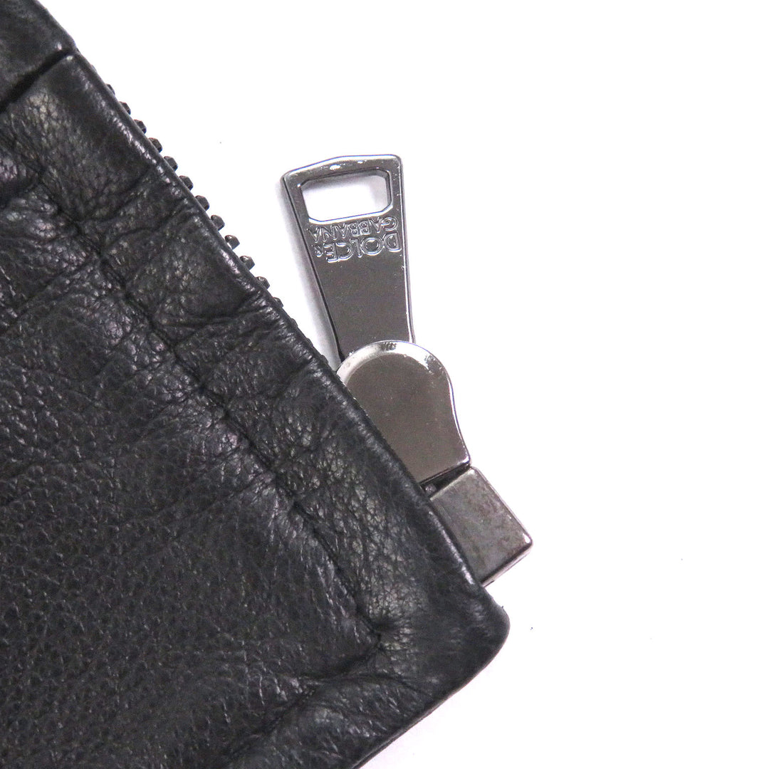 Excellent DOLCE&GABBANA leather jacket Black tag black lambskin