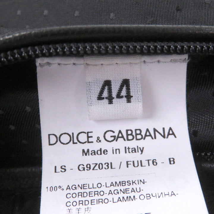 Excellent DOLCE&GABBANA leather jacket Black tag black lambskin