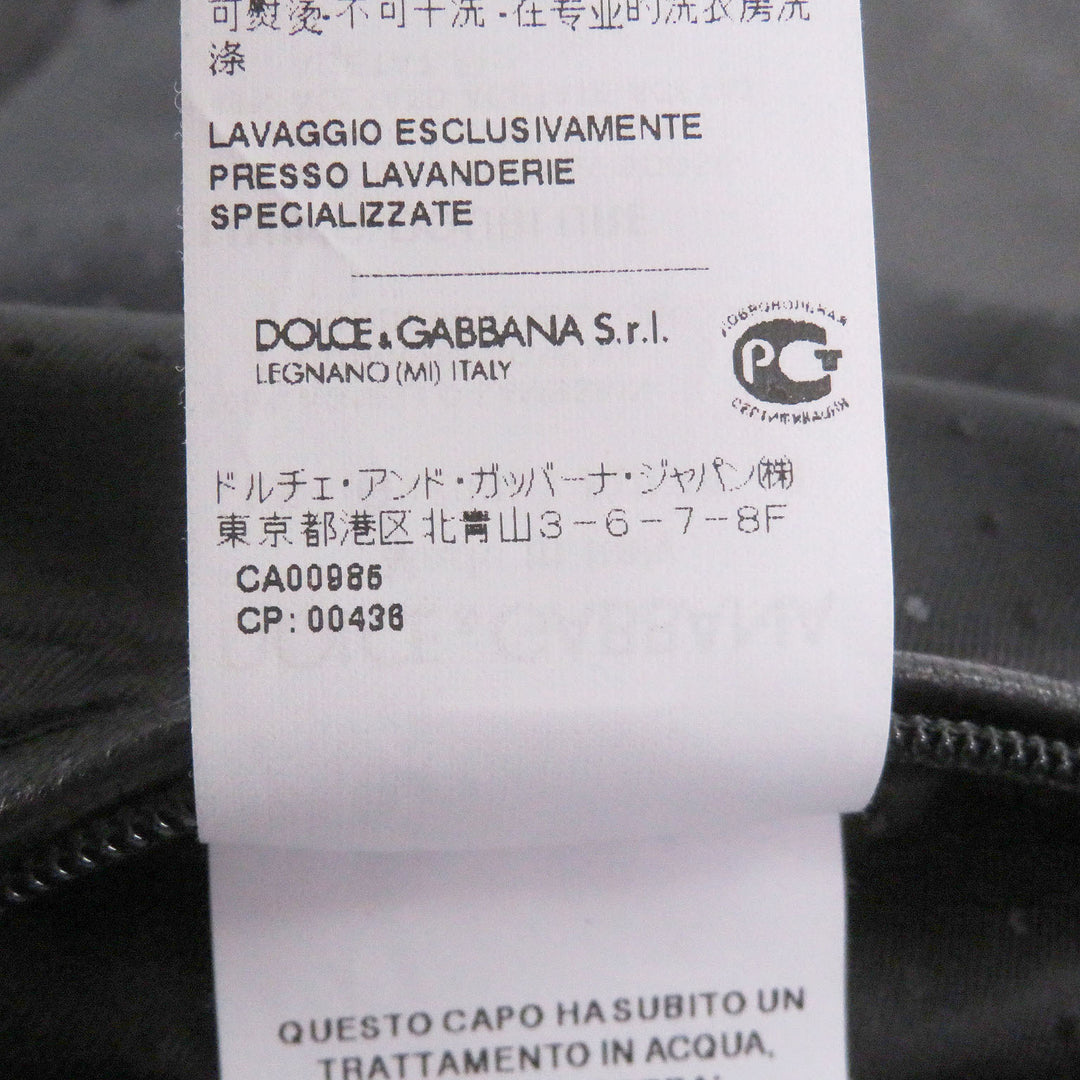 Excellent DOLCE&GABBANA leather jacket Black tag black lambskin