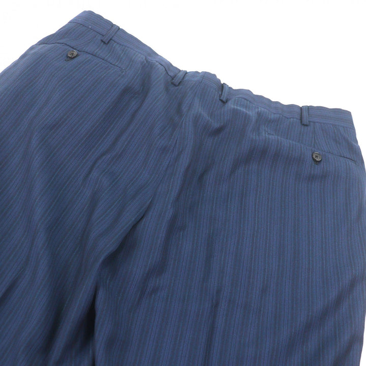 Great HERMES suit Stripe Pattern Peak Lapel Single Navy wool mens 54
