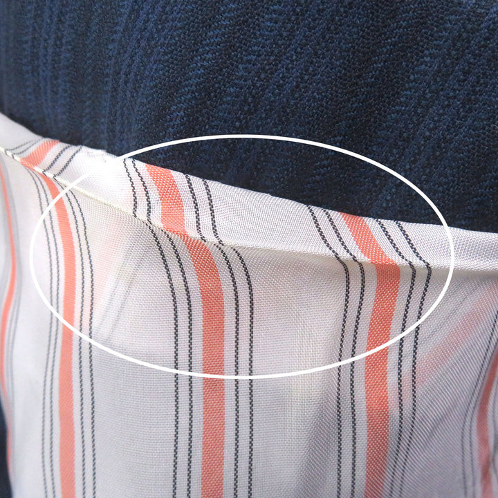 Great HERMES suit Stripe Pattern Peak Lapel Single Navy wool mens 54