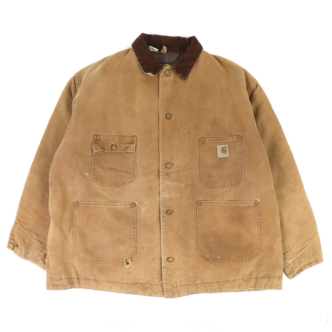 Discounted Very Good carhartt Jacket michigan chore coat 80s Destroy beige cotton mens 52
