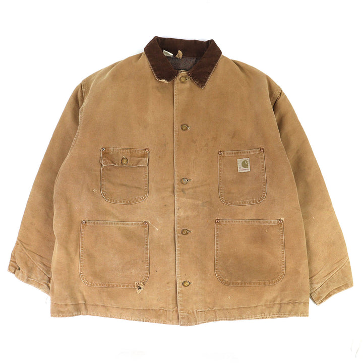 Discounted Very Good carhartt Jacket michigan chore coat 80s Destroy beige cotton mens 52