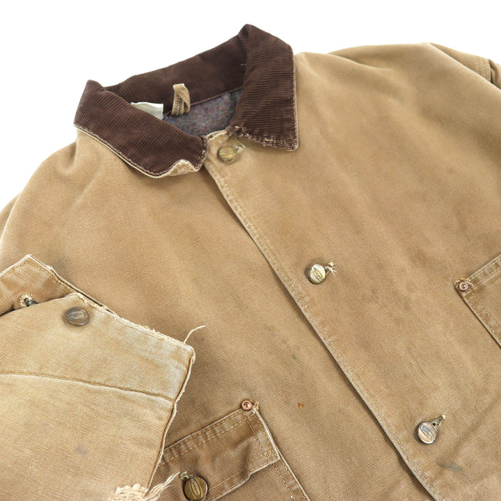 Discounted Very Good carhartt Jacket michigan chore coat 80s Destroy beige cotton mens 52