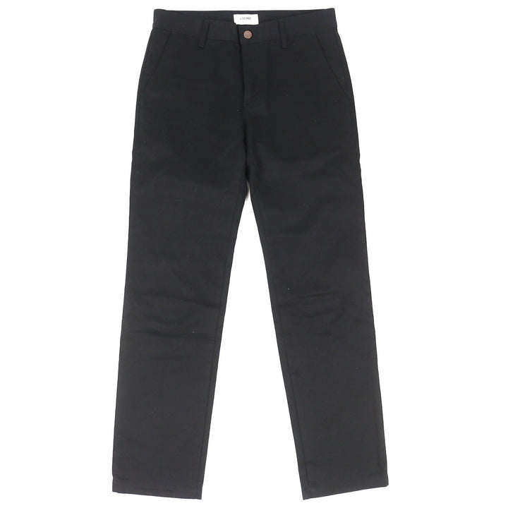 Discounted Great CELINE Pants Logo Button Long black cotton mens 29