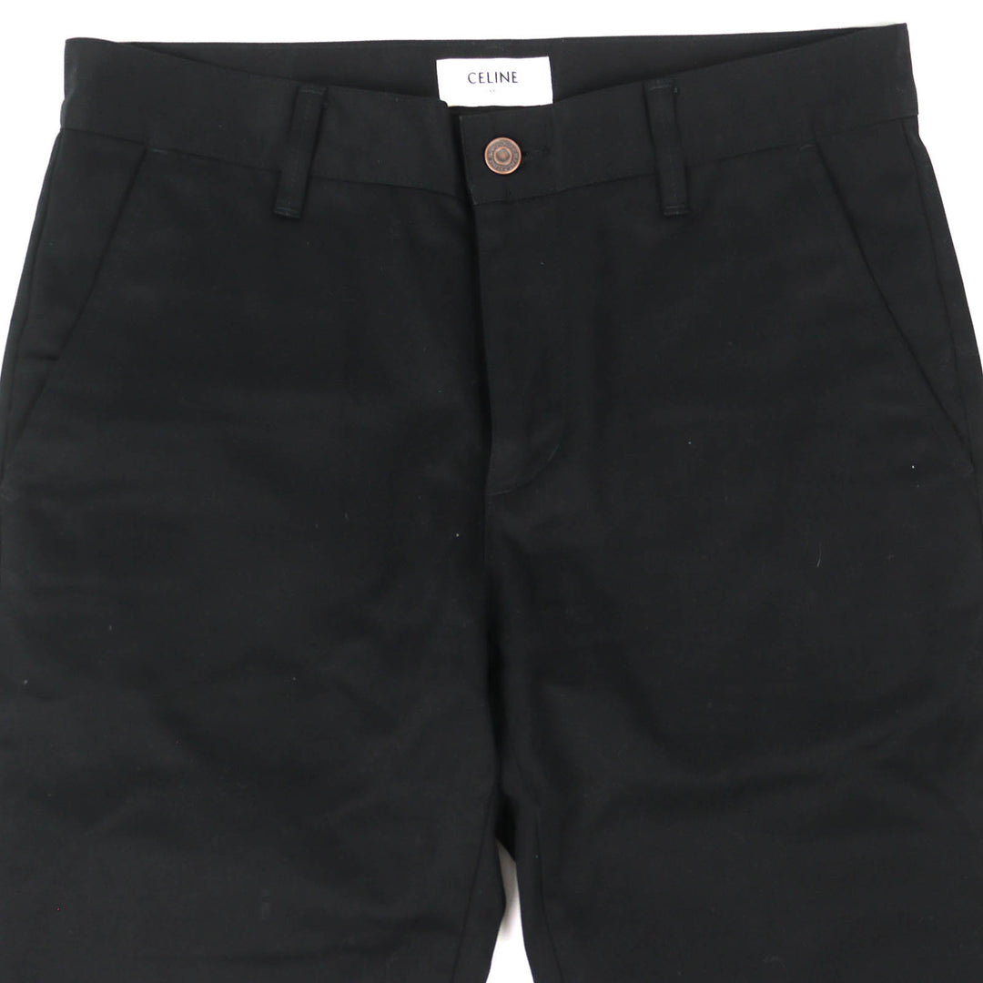 Discounted Great CELINE Pants Logo Button Long black cotton mens 29