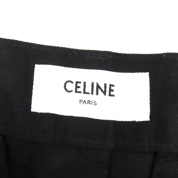 Discounted Great CELINE Pants Logo Button Long black cotton mens 29