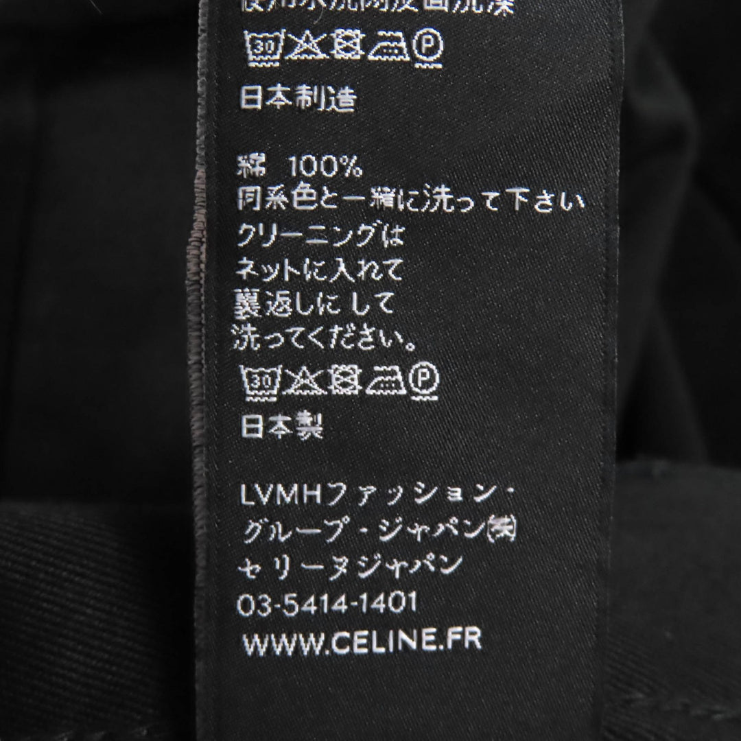 Discounted Great CELINE Pants Logo Button Long black cotton mens 29