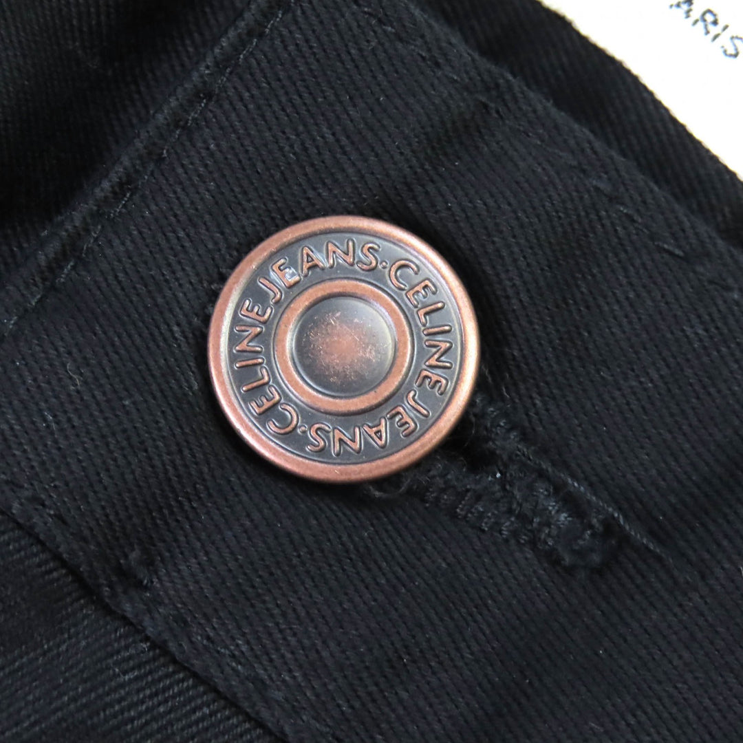 Discounted Great CELINE Pants Logo Button Long black cotton mens 29
