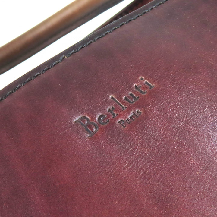 Discounted Very Good Berluti Tote Bag Trouge Script calligraphy Brown leather
