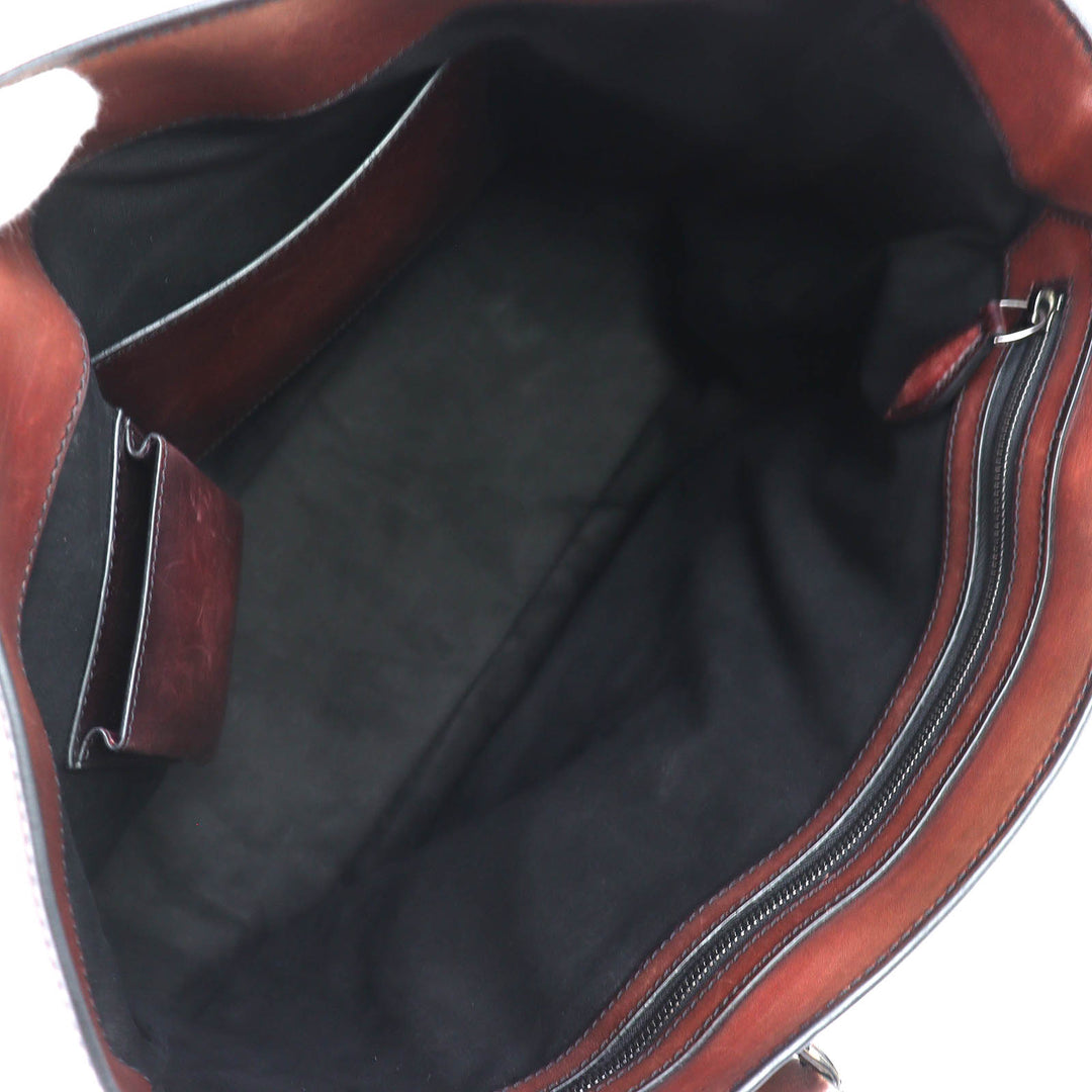 Discounted Very Good Berluti Tote Bag Trouge Script calligraphy Brown leather