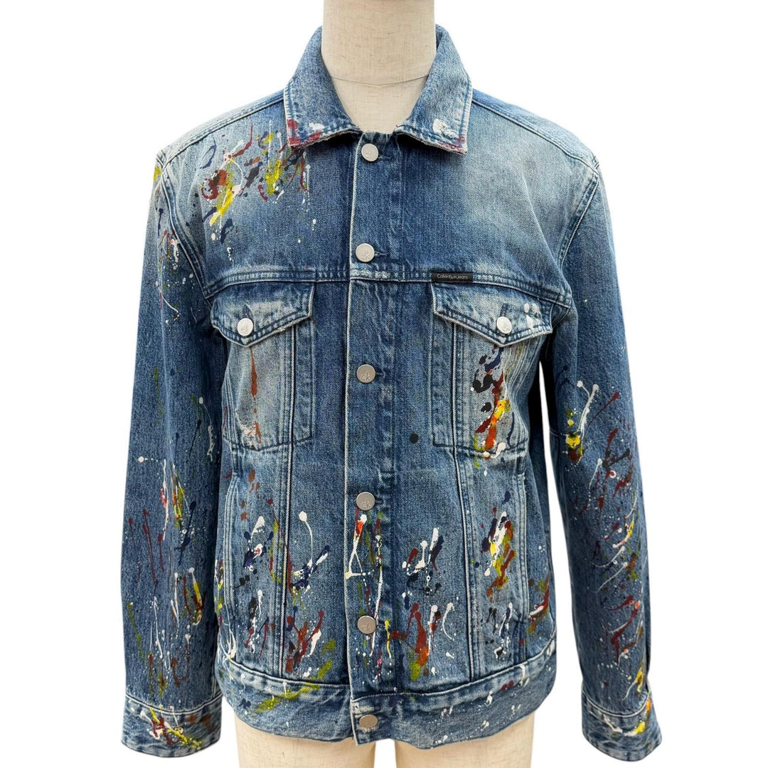 Discounted Great Calvin klein Jeans Denim Jacket blue cotton mens L